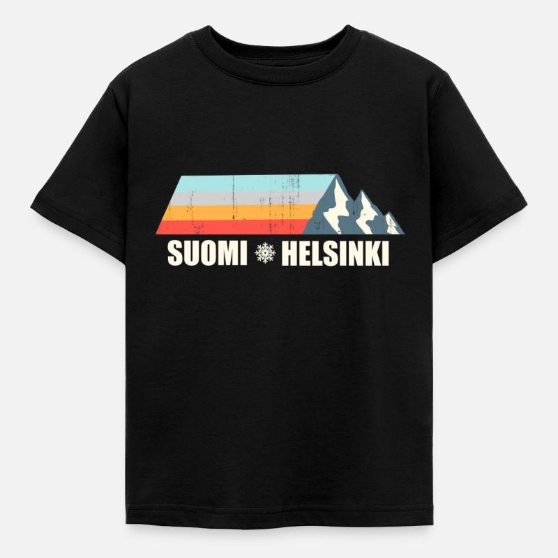 Helsinki - Kinder T-Shirt - Schwarz