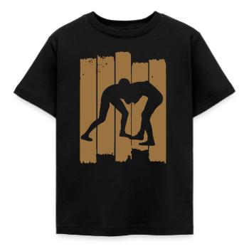 ringen - Kinder T-Shirt - Schwarz - Vorne - AI Model Kid Female (0cm)