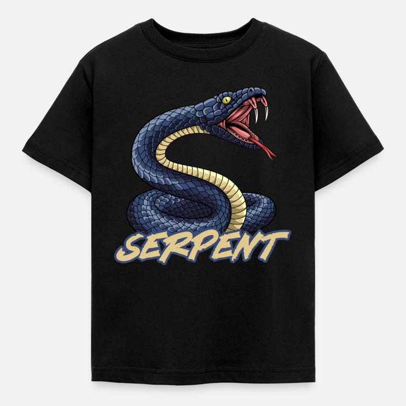 Schlange - Kinder T-Shirt - Schwarz