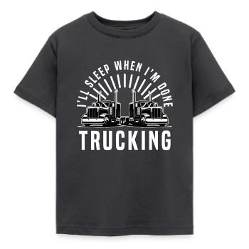 LKW - Kinder T-Shirt - Dunkelgrau - Vorne - AI Model Kid Female (0cm)
