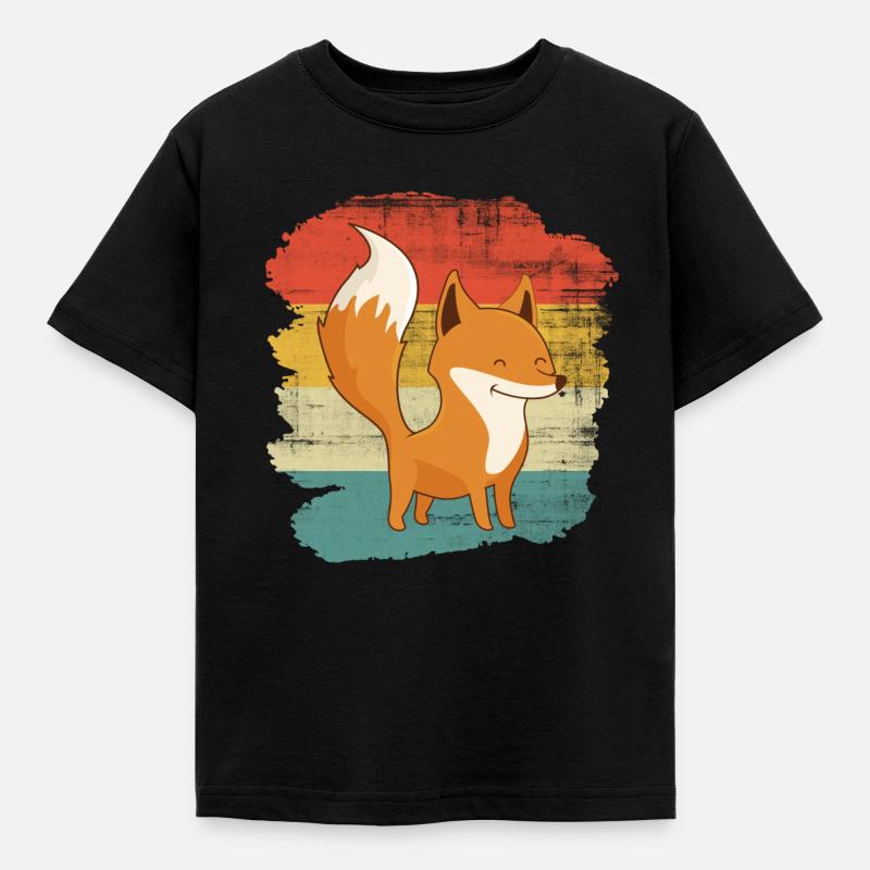 Fuchs - Kinder T-Shirt - Schwarz