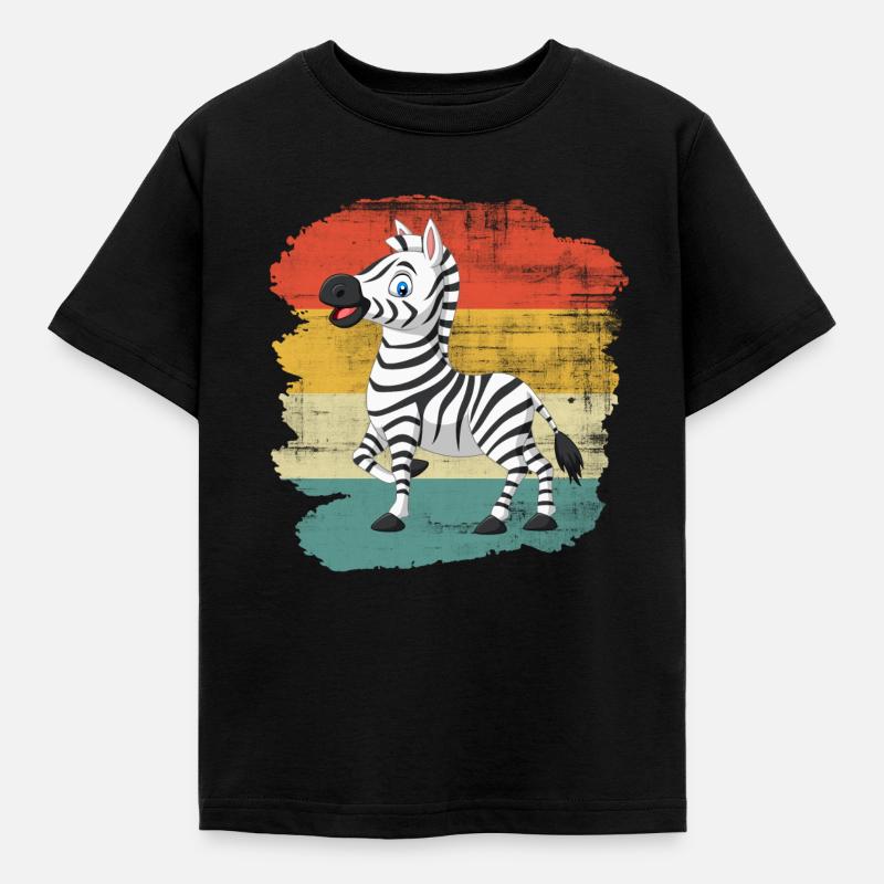 Zebra - Kinder T-Shirt - Schwarz