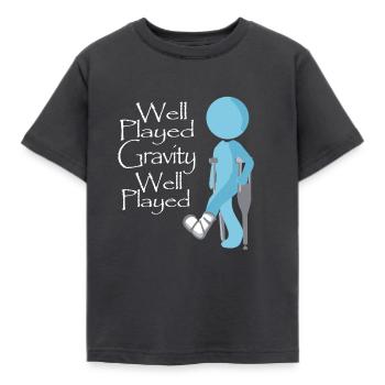 Well played gravity well played physics - Kids' T-Shirt - dark grey - Front - AI Model Kid Female (0cm)