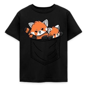 Roter Panda Tierliebhaber Kleiner Panda Roter Bär - Kinder T-Shirt - Schwarz - Vorne - AI Model Kid Female (0cm)
