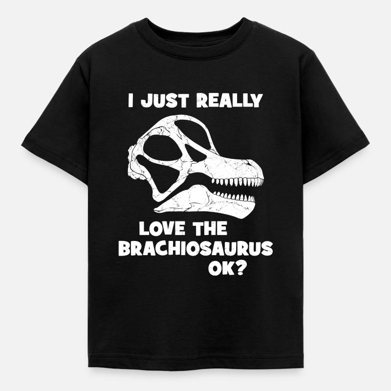 Brachiosaurus Fossil Schädel - Kinder T-Shirt - Schwarz