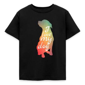 Dog love - Kids' T-Shirt - black - Front - AI Model Kid Female (0cm)
