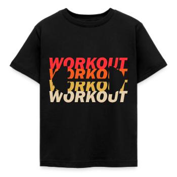 Workout Fitness - Kids' T-Shirt - black - Front - AI Model Kid Female (0cm)