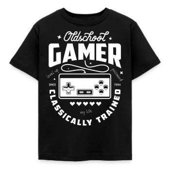 Old School Gamer - T-shirt Enfant - noir - Devant - AI Model Kid Female (0cm)