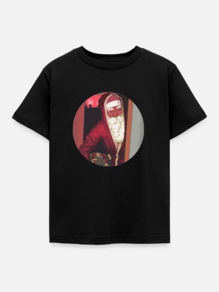 Weihnachtsmann - Kinder T-Shirt - Schwarz