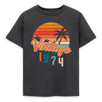 Vintage 1974 rétro - T-shirt Enfant - charbon - Devant - AI Model Kid Female (0cm)
