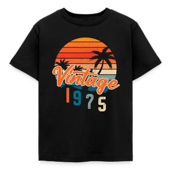 Jahrgang 1975 Retro - Kinder T-Shirt - Schwarz - Vorne - AI Model Kid Female (0cm)