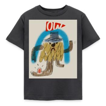 Ow print - Kids' T-Shirt - dark grey - Front - AI Model Kid Female (0cm)