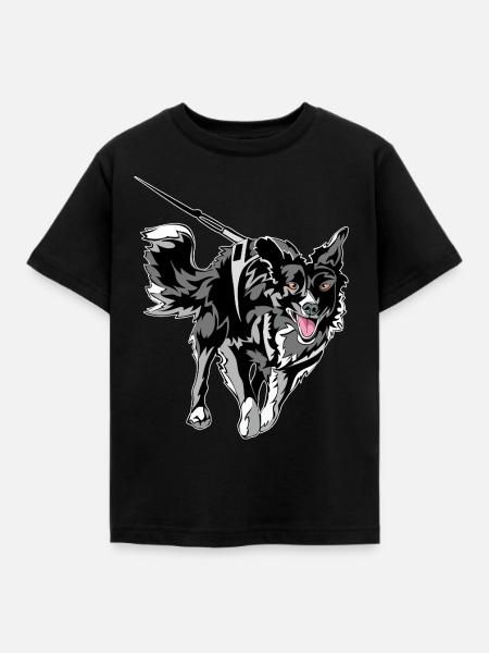 Border Collie Laufen - Kinder T-Shirt - Schwarz