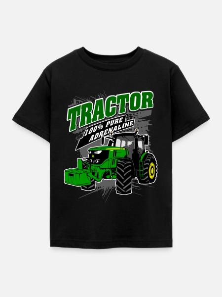 Traktor - Schlepper - Landwirt - Bauer - Kinder T-Shirt - Schwarz