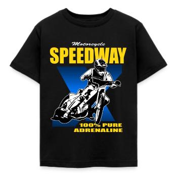 Speedway - Motorcycle Speedway - Kids' T-Shirt - black - Front - AI Model Kid Female (0cm)