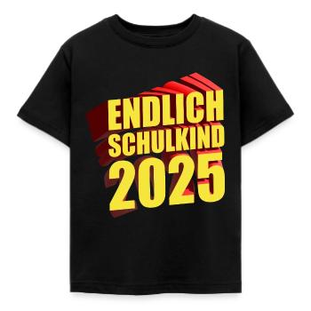 Endlich Schulkind 2025 Geschenk zur Einschulung - Kinder T-Shirt - Schwarz - Vorne - AI Model Kid Female (0cm)