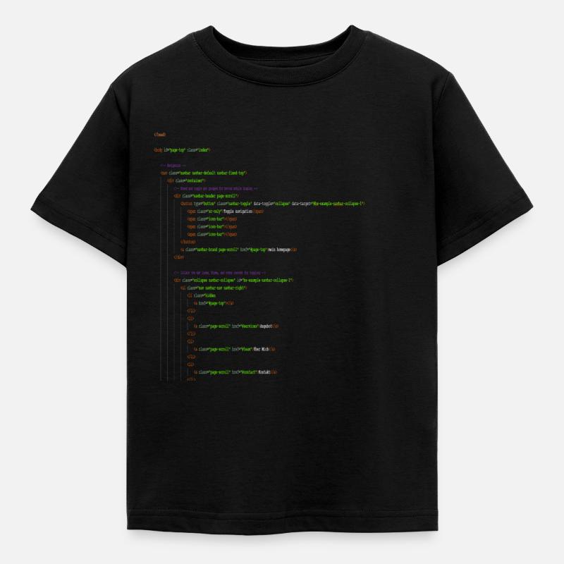 Programmation HTML. Chemise de ballot - T-shirt Enfant - noir