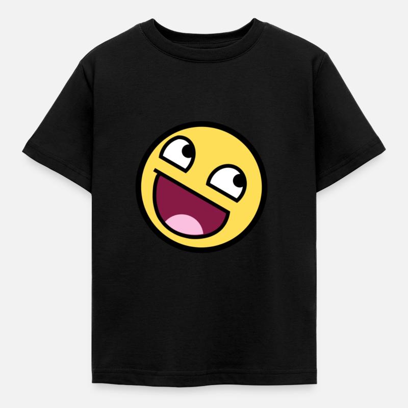 Smiley - Kinder T-Shirt - Schwarz