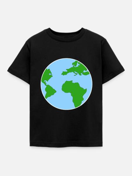 Welt - Kinder T-Shirt - Schwarz
