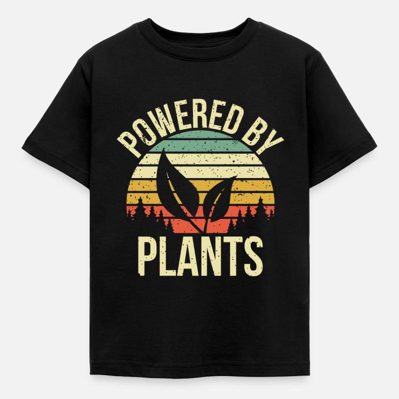 Powered by plants gift - Kids' T-Shirt - black