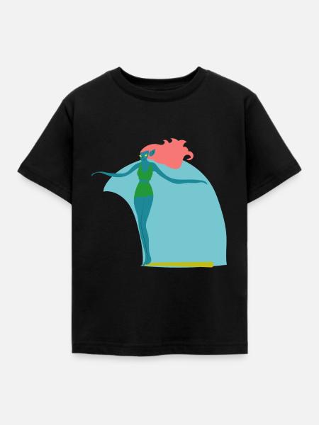 Meerjungfrau aqua - Kinder T-Shirt - Schwarz
