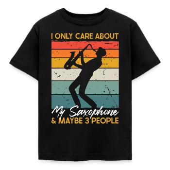 Saxophone And Maybe Three People - Kids' T-Shirt - black - Front - AI Model Kid Female (0cm)