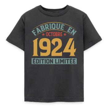 Fabriqué En Octobre 1924 Édition Limitée - T-shirt Enfant - charbon - Devant - AI Model Kid Female (0cm)