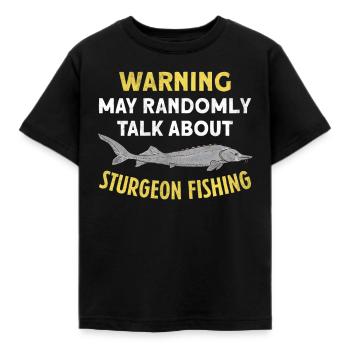 Funny Sturgeon Fishing Angler Fishing - Kids' T-Shirt - black - Front - AI Model Kid Female (0cm)