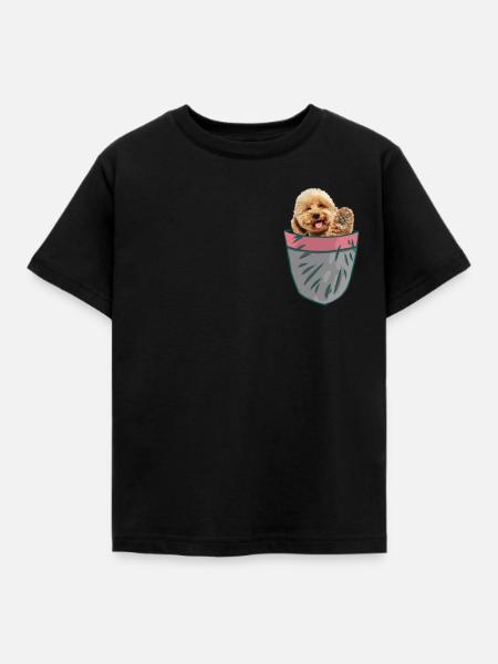 Maltipoo Brusttasche Hundeliebhaber - Kinder T-Shirt - Schwarz