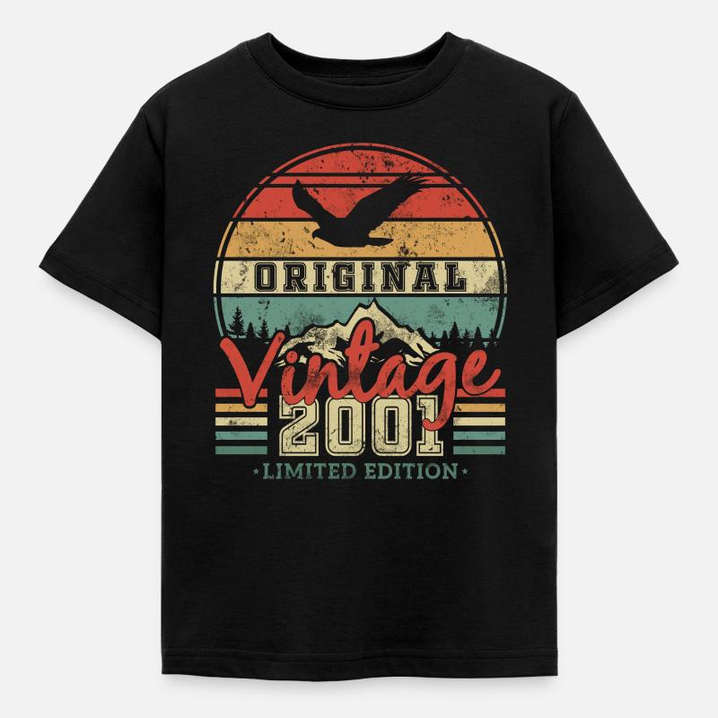 Original Vintage 2001 - Kinder T-Shirt - Schwarz