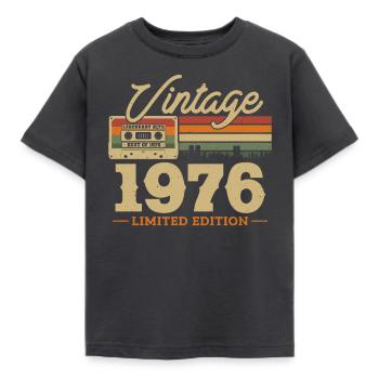1976 Jubiläum 47/48 Jahre - Kinder T-Shirt - Dunkelgrau - Vorne - AI Model Kid Female (0cm)