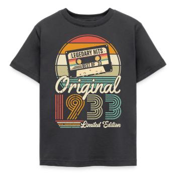 Retro Birthday 1933 - Kids' T-Shirt - dark grey - Front - AI Model Kid Female (0cm)