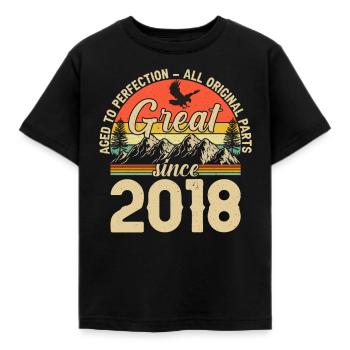 Jubilant Vintage Anniversaire Joie 2018 - T-shirt Enfant - noir - Devant - AI Model Kid Female (0cm)