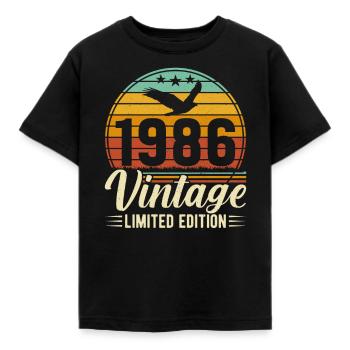 Stilvolles 1986 Geburtstagsjubiläum - Kinder T-Shirt - Schwarz - Vorne - AI Model Kid Female (0cm)
