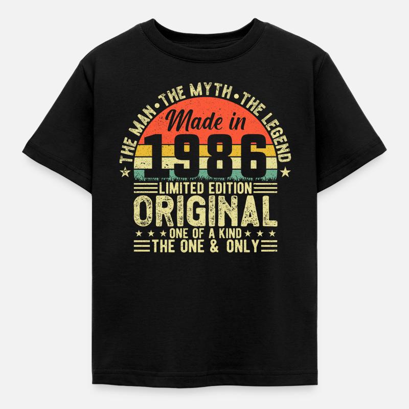 Vintage 1986 - Retro Birthday Gift Idea - Kinder T-Shirt - Schwarz