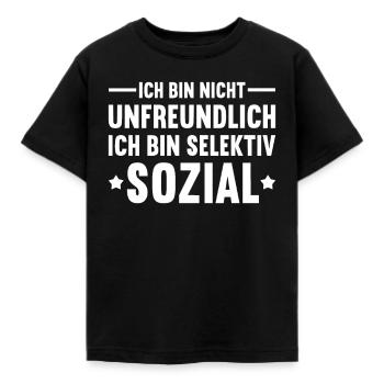 Selektiv Sozial Misanthrop - Kinder T-Shirt - Schwarz - Vorne - AI Model Kid Female (0cm)