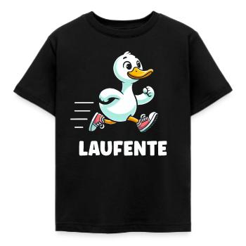 Laufente Lustiges Jogging Läufer - Kinder T-Shirt - Schwarz - Vorne - AI Model Kid Female (0cm)