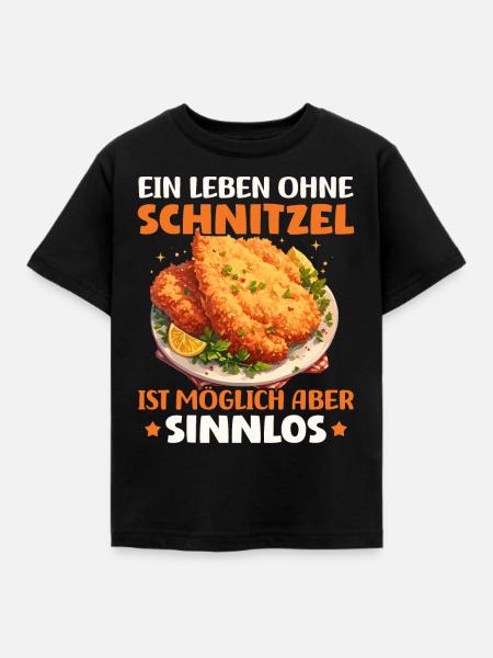 Schnitzel Liebhaber Kalbschnitzel - Kinder T-Shirt - Schwarz