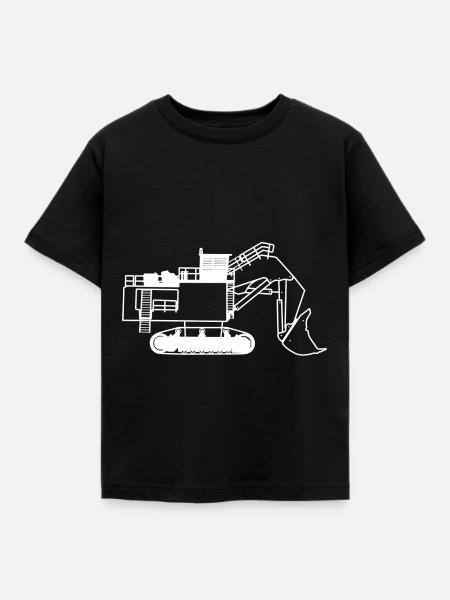 Excavator1 WH - Kinder T-Shirt - Schwarz