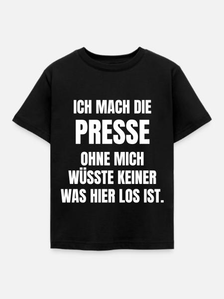 Pressearbeit im Verein - Kinder T-Shirt - Schwarz