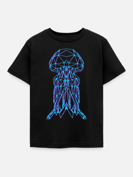 Qualle Vaporwave - Kinder T-Shirt - Schwarz