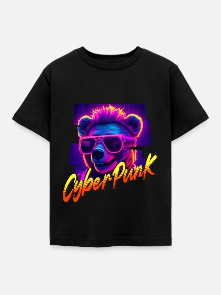 Cyberpunk-Bär - Kinder T-Shirt - Schwarz