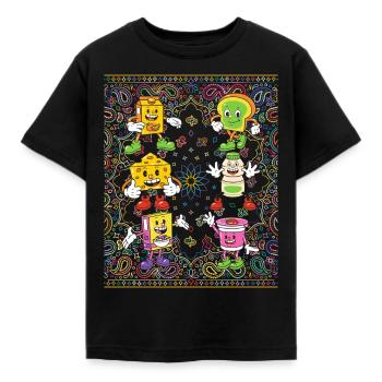 Karikatur - Kinder T-Shirt - Schwarz - Vorne - AI Model Kid Female (0cm)
