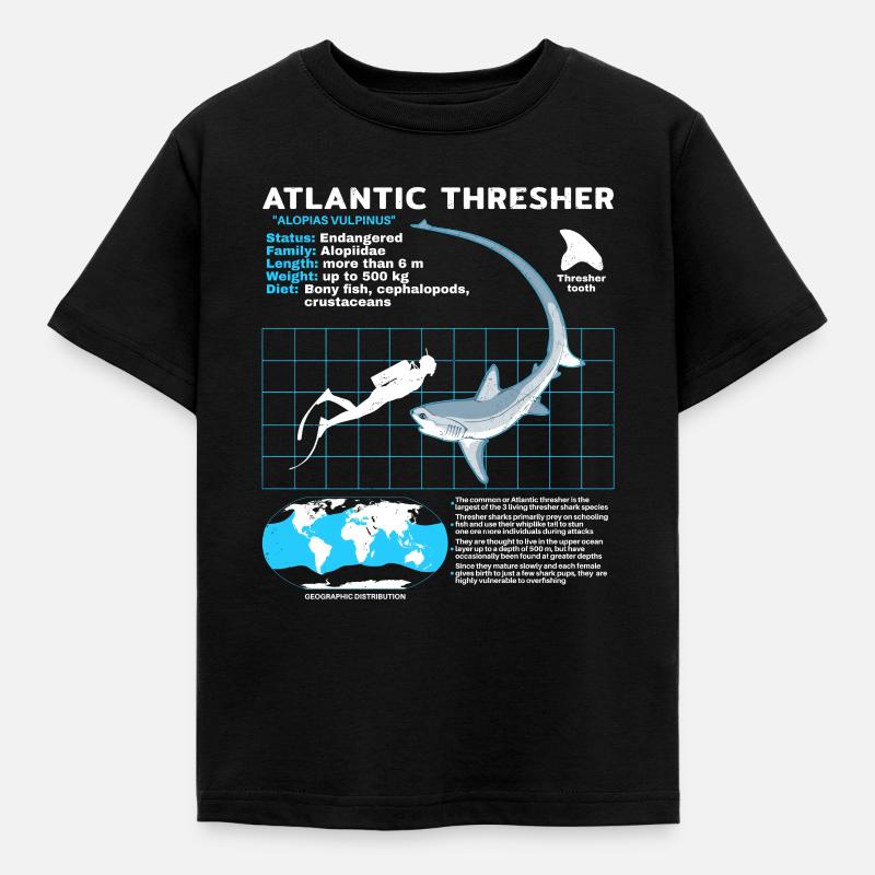 Fiche technique du requin-renard - T-shirt Enfant - noir
