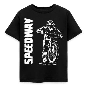 Speedway - Motorcycle Speedway - Kids' T-Shirt - black - Front - AI Model Kid Female (0cm)