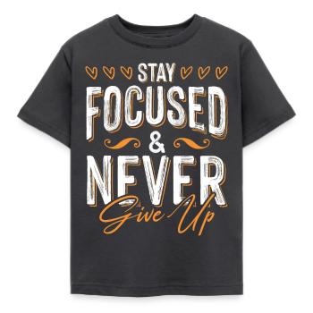 motivation focused - Kids' T-Shirt - dark grey - Front - AI Model Kid Female (0cm)