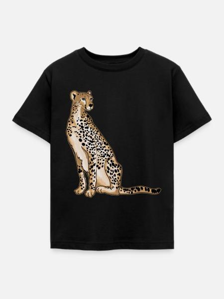 Gepard - Kinder T-Shirt - Schwarz