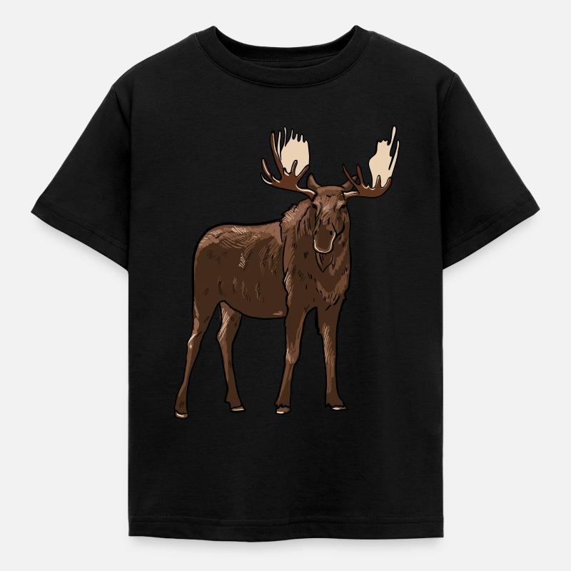 Elch - Kinder T-Shirt - Schwarz
