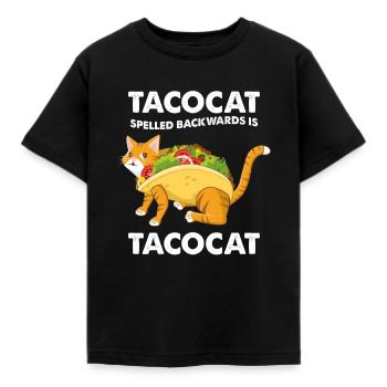 Taco Katze Tacocat mexikanisch lustiges Geschenk - Kinder T-Shirt - Schwarz - Vorne - AI Model Kid Female (0cm)