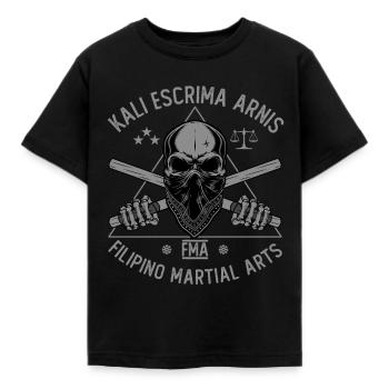 Kali Escrima Arnis FMA Arts martiaux philippins - T-shirt Enfant - noir - Devant - AI Model Kid Female (0cm)